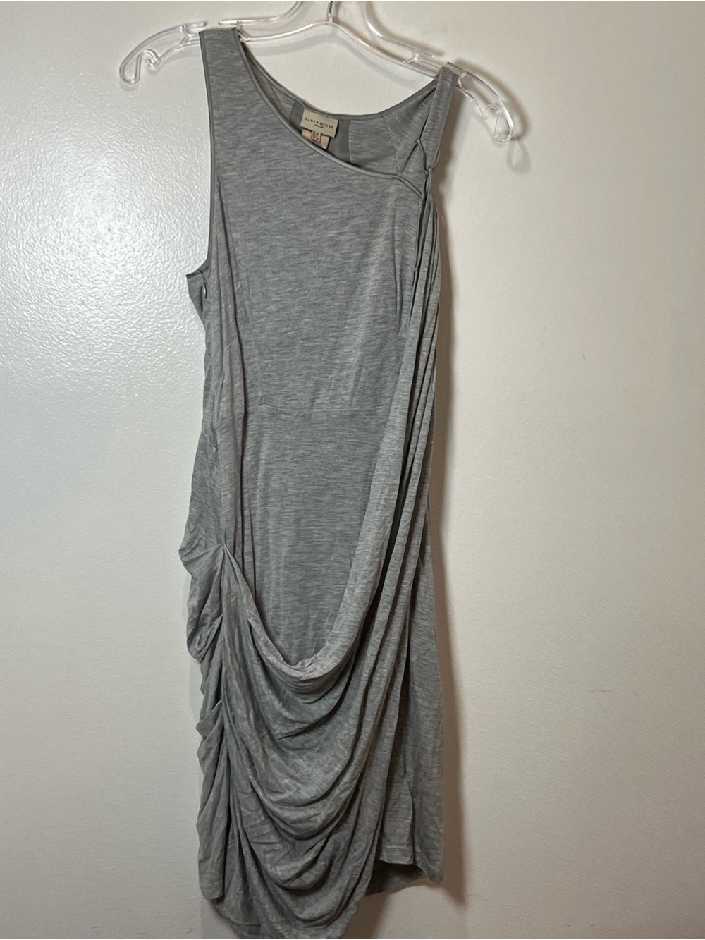 Karen Millen Asymmetrical Sleeveless Gray Draped Dress